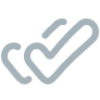 Double checkmark symbol in gray
